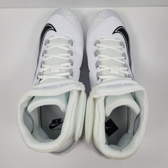 Nike Alpha Huarache Elite 4 Mid Men's White Cleats FD2744-100 US Size 12 NWB - Picture 7 of 10